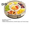 Fruit Plate Snack Spinner Divided Serving Tray with Lid Handle Food Platter for Charcuterie Veggie Travel Picnic Snack Organizer
