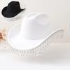 Popular Top Hat Cowboy Hat Elegant Big Brim Light Luxury Tassel Sparkling Party Music Festival Wearing Hat