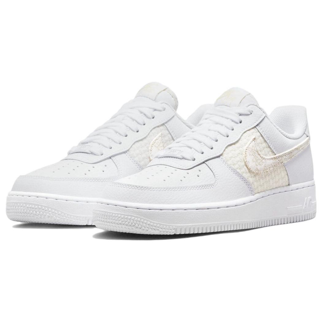 Nike Женские кроссовки Air Force 1 07 SE Flower Swoosh белые разноцветные с парусом — фото 3