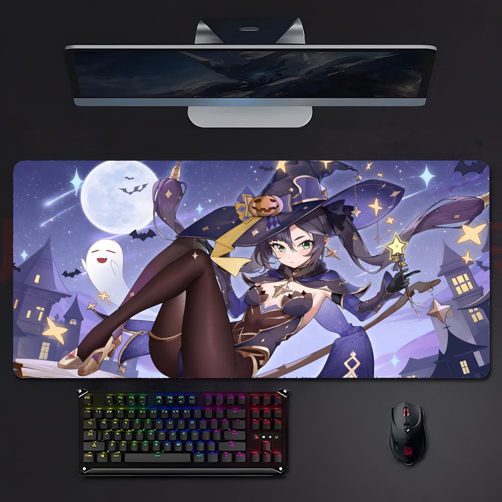 Mysterious Pretty Game Genshin Impact Mona Mouse Pad Large Gaming Mousepad With Stitched Edges Thickened Desk Mat Pc