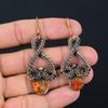 Sea Sediment Jasper Handmade Copper Wire Wrap Jewelry Earring 2.7 C4M58