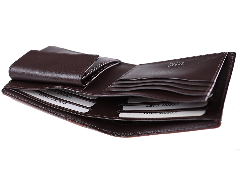 Takeo Kikuchi Bifold Genuine Leather Wallet 3071 Hand Leather Men's (Black)