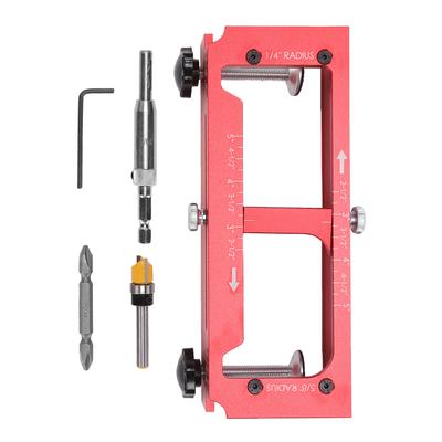 Door Hinge Jig, Aluminum Alloy Door Hinge Template Kit for Router, Adjustable Mortise Jig Fits Door Hinges From 2.5 To