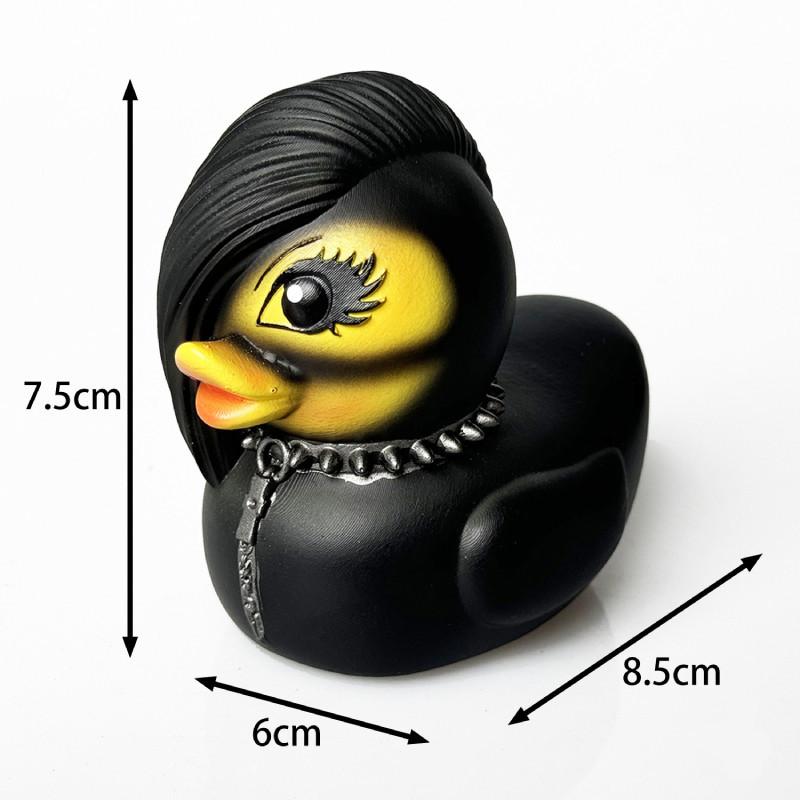 

Duckieville Duck Resin Figurine Punk Duck Gothic Duck Satanic Duck Decor Skew Bang
