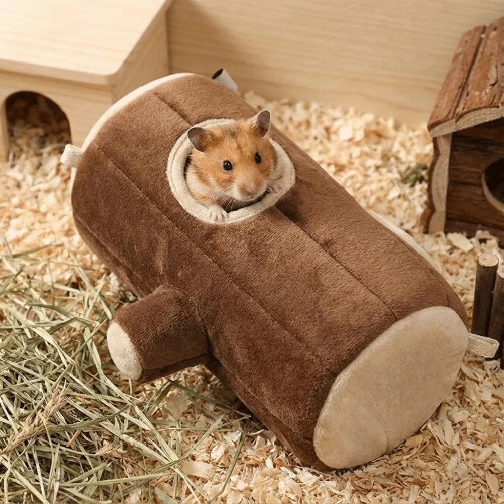 Thickened Hamster Cotton House Cute Rat Sleepping Bed Tree Stump Hamster Nest  Winter