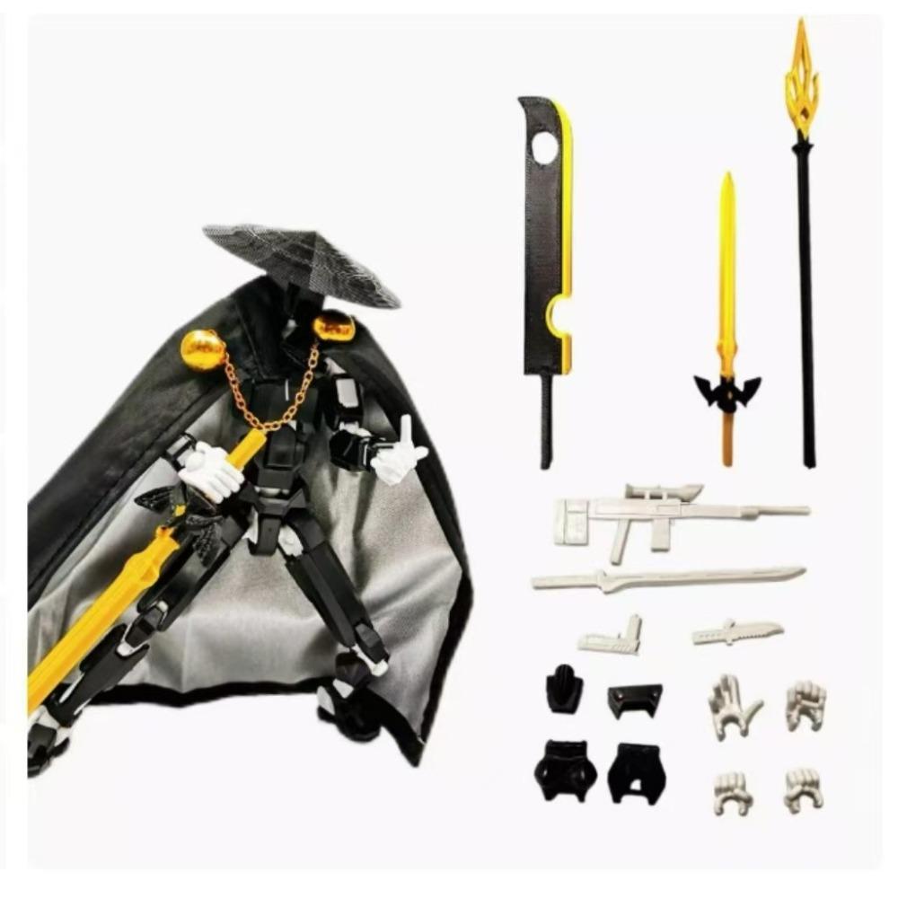 (Unassembly)Titan 13 Robot Figure,Lucky Robot 13 Action Figure,3D Printed with Multiple Accessories for Desktop Decorations белый