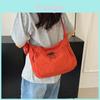 Simple Solid Color Drawstring Design Women Shoulder Bags With Letter Print Coin Purse For Daily Urban Use