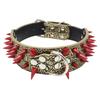 Studded Dog Collar With Rivet Decor PU Leather Medium Large Dogs Adjustable Anti-Chew Neckband