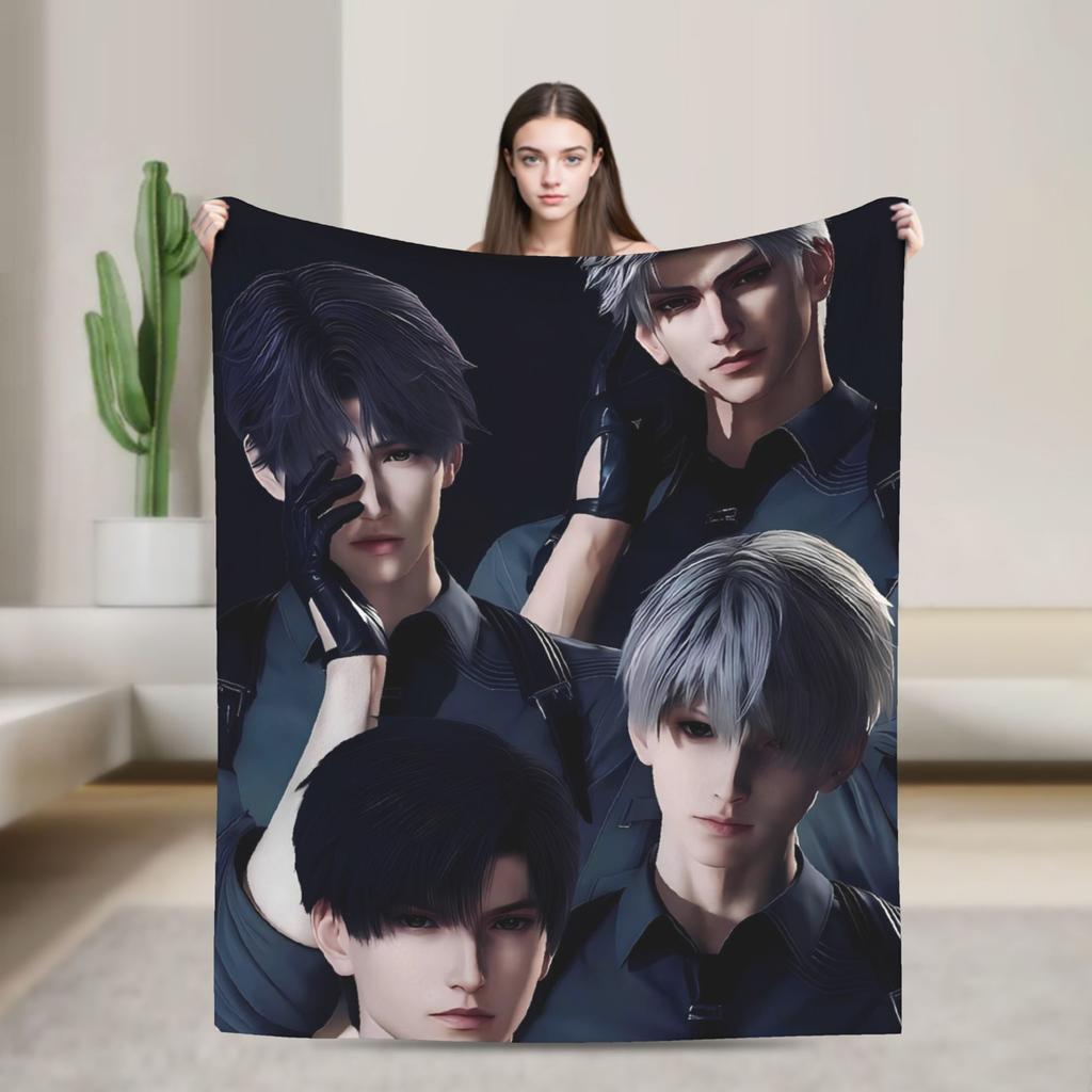 Game Love and Deepspace Sylus Flannel Blankets  Warm Throw Blanket for Living Room Travel Street Trend Bedspread Sofa Bed Cover