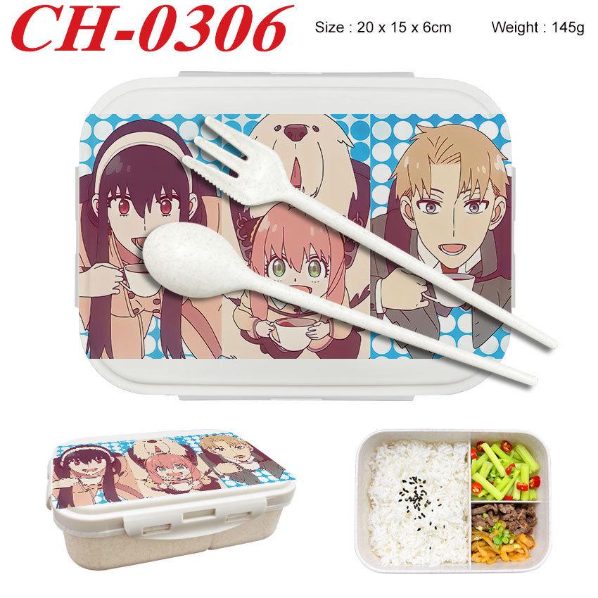 Anime Cartoon Spy X Family Printed Wheat Straw Lunch Box