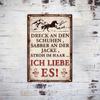 Vintage Iron Horse Sign 8x12, Rustic German Quote, Durable Wall Art for Home Bar Cafe