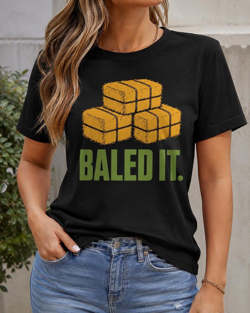 Baled It Farmer Shirt, Funny Hay Bale Tee, Farming Gift, Harvest Season Humor, Country Agriculture Outfit, Unisex Men Women Ranchers Workers