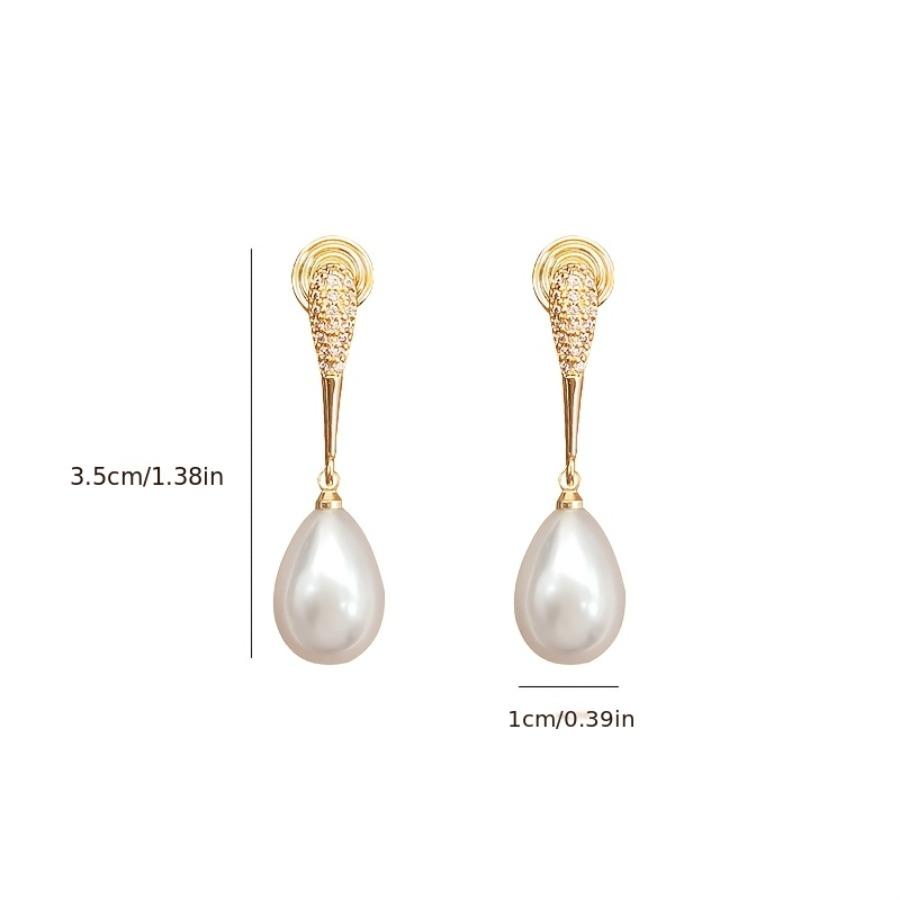 [Orecchini a Clip a Goccia] Eleganti e Sexy Orecchini a Lunga Goccia Finti a Goccia di Alta Gamma - Zirconia Sintetica, Materiale in Rame