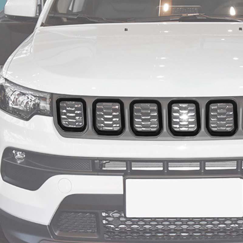 Auto Kühlergrill Motorhaube Dekoration Abdeckung Aufkleber Für Jeep Compass 2021 Aufwärts ABS Auto Außenzubehör