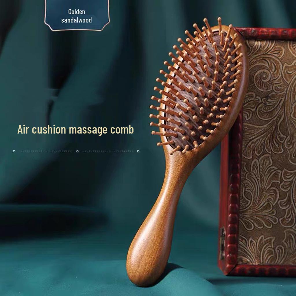 

Сандаловое дерево Женский массажер для кожи головы с воздушной подушкой и расческа для распутывания волос
