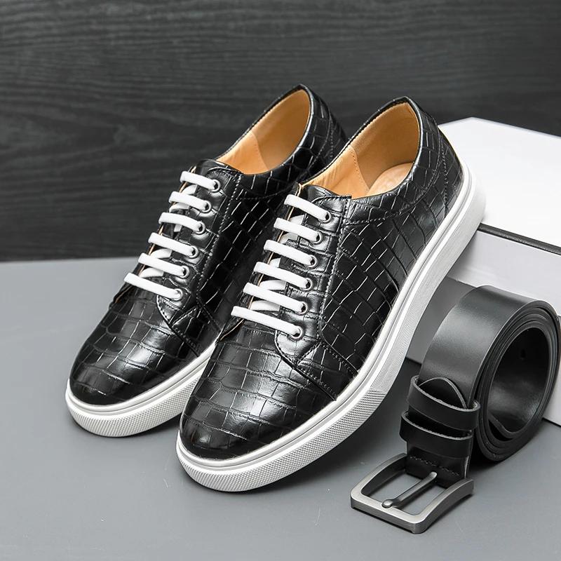 Fashion Leather Business Mens Casual Shoes New Designer Office Shoes High Quality Walking Sport Shoes for Men Tennis Sneakers