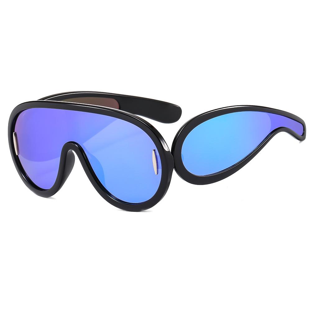 One-Piece Large Rim Sunglasses Men's Wide Leg Sports Sunglasses