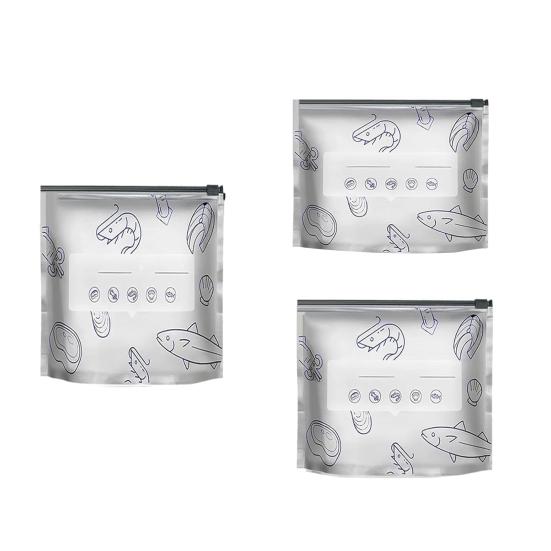 10Pcs Aluminum Foil Sealed Bags Reusable Leakproof Sealable Food Storage Bags Vacuum Zippered Pouches with Label Stand-Up Bottom