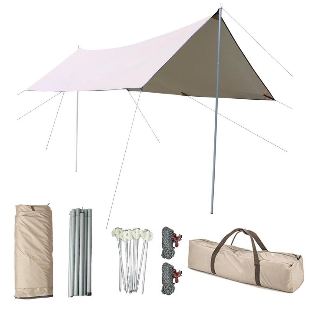 Ultra-Light Silver Coated Outdoor Canopy Tent with Sunshade & Waterproof Sun Protection for Camping, Cooking, and Picnics