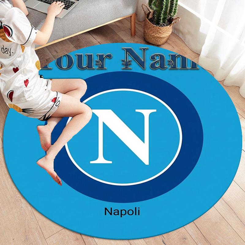 SSC Napoli Custom Name Round Area Rug,Carpet Rug for Living Room Bedroom Sofa Playroom Decor,Non-slip Floor Mat