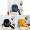 Summer Canvas Phone Bag With Contrast Print Small Purse For Casual Outings