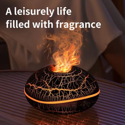 Ateş Alev Ahşap tahıl aromaterapi makinesi nemlendirici Aroma Difüzör Hava Ultrasonik Sis Makinesi Sisleyici Aroma