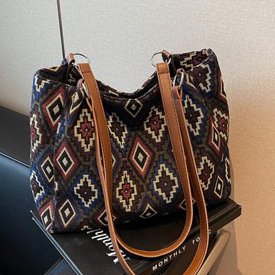 Τσάντα Μεγάλης Χωρητικότητας για Γυναίκες Νέα Μόδα Τσάντα Μετακίνησης για Γυναίκες Τσάντα Tote Εθνικού Στυλ Κάμβας Τσάντα Ώμου Χειρός για Γυναίκες