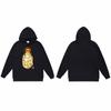 Mens Oversized Hooded Sweatshirt With Ape Head Print Heavyweight Cotton Long Sleeve Pullover Daily Wear
