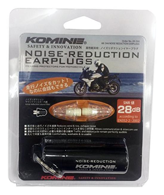 Komine Silicone Motorcycle Noise Reduction Free 1141 Earplugs, Clear, Size, AK-344