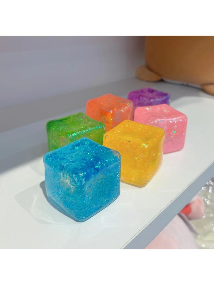 New Ice Cube Shaped Fidget Toy Square Stress Relief Ball Squishy Squeeze Anxiety Adhd Stress Relief Sensory Adults Toys