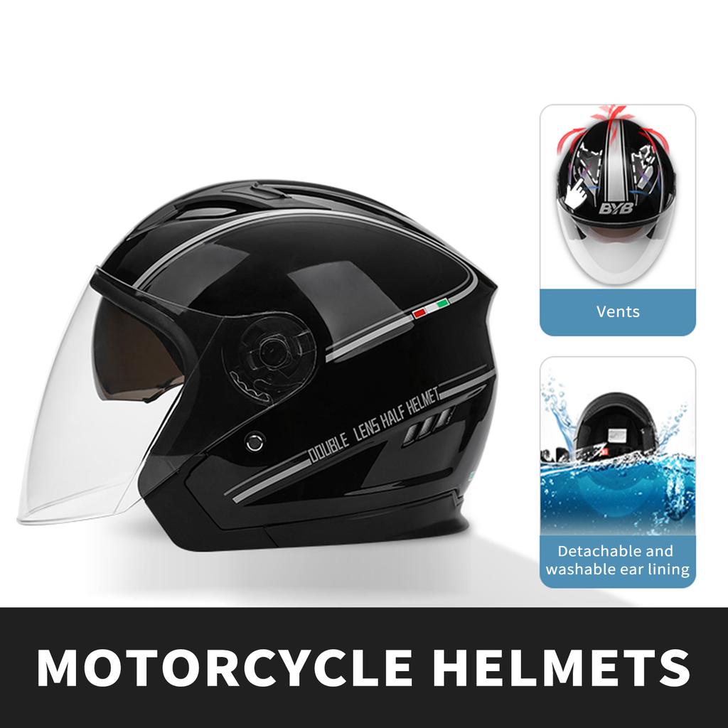 3Celsius4 Open Face Motorcycle Helmets,Dual   Menums and Womenums Motorbike Half Helmet For Moped Cruiser