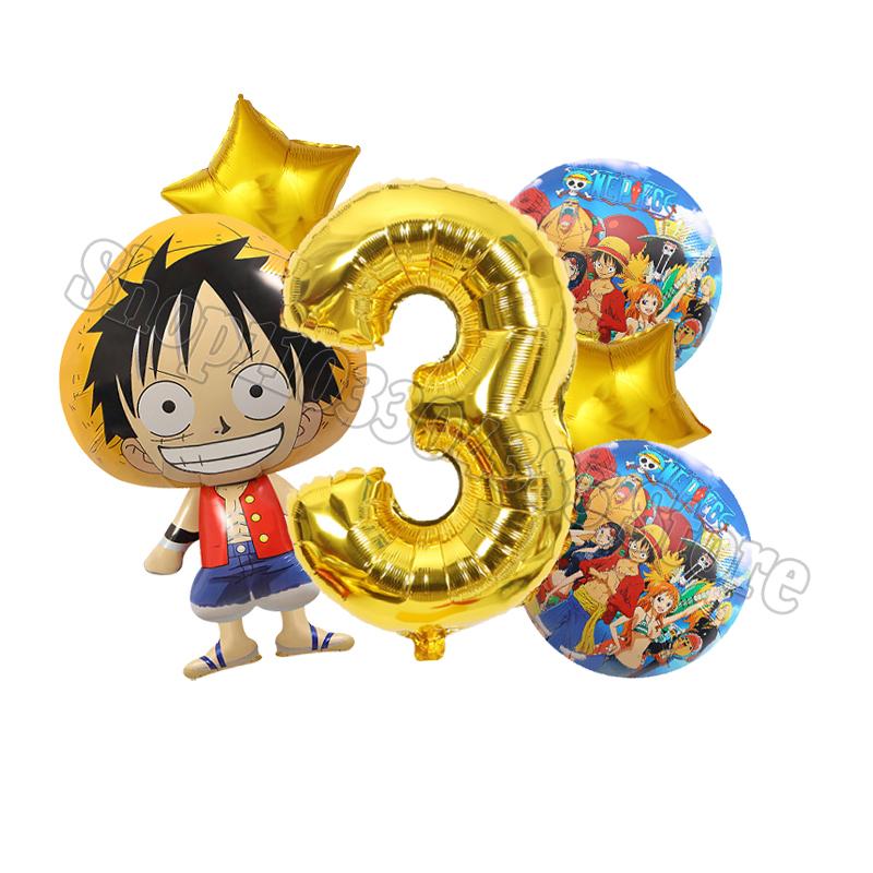 One Pieces Digit 1-10 Balloons Boys Anime Luffy Birthday Decoration Baby Shower Gender Reveal Party Supplies Kids Gift Hot Sales