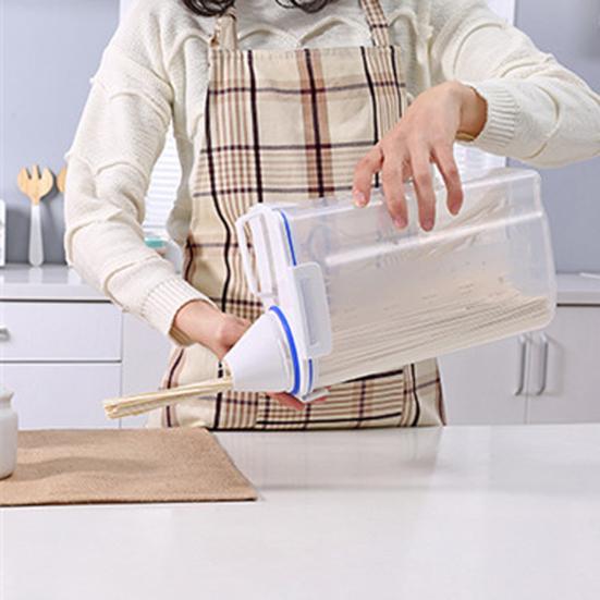 Rice Containers Airtight Large Capacity Plastic Clear Measuring Cup Rice Storage Bin for Kitchen