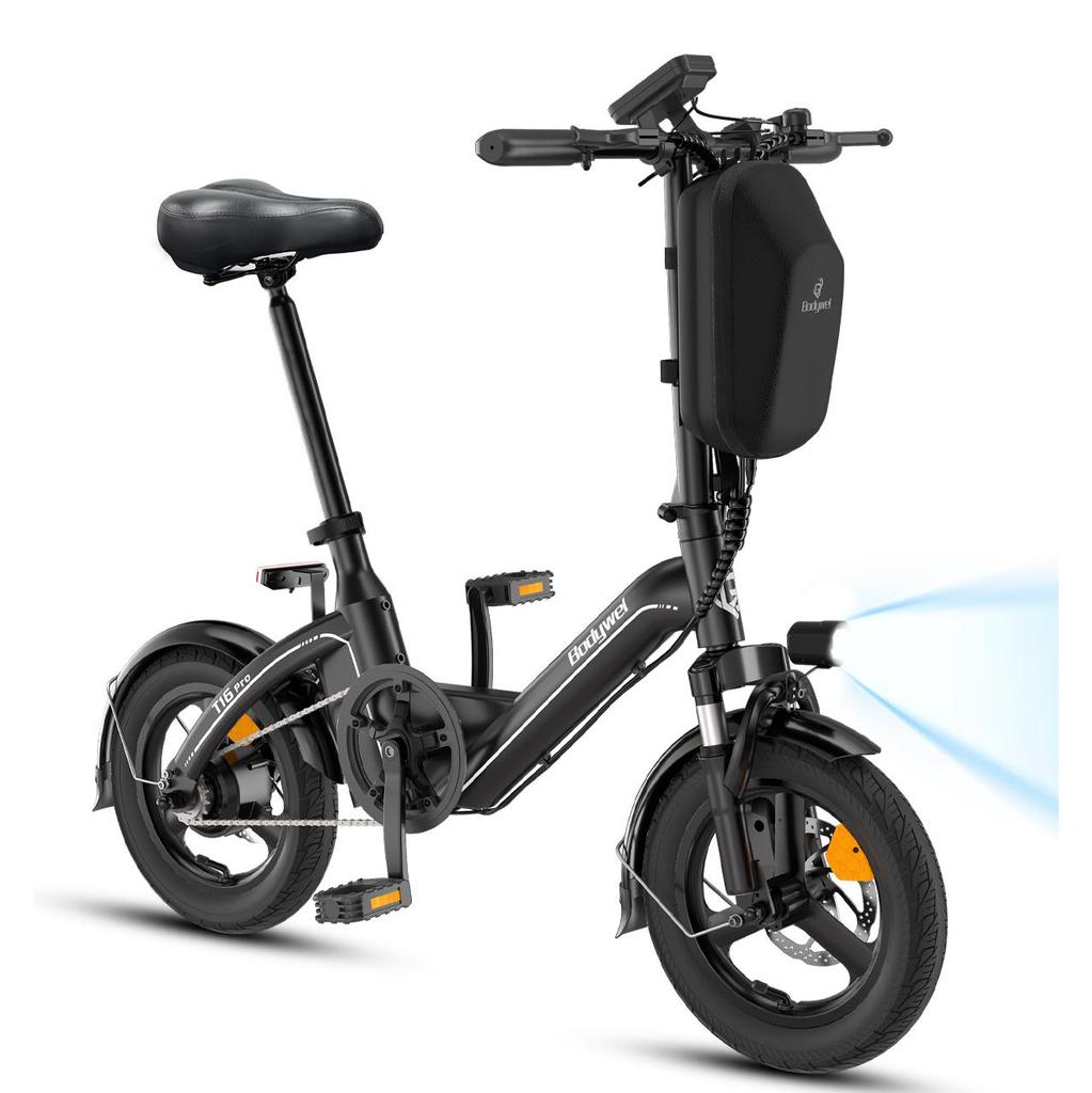 Faltbares Elektrofahrrad Bodywel T16 Pro City Pendler Elektrofahrrad 36V10Ah 250W Motor 14 Zoll Reifen Outdoor Fahren 45KM Maximale Reichweite Elektrofahrrad