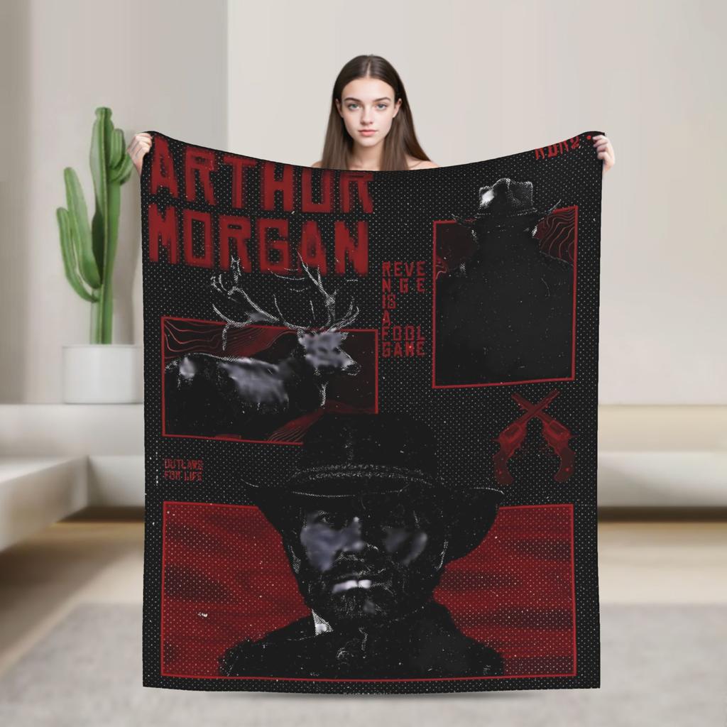 Arthur Morgan Angel Blanket  Travel Office Flannel Throw Blanket For Living Room Warm Soft Design Quality Bedspread Present