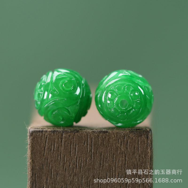 12mm Green Jade Cloud Pattern Round Beads for DIY Jewelry - Bracelet & Necklace Accessories Y203 12mm Round Beads