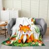 Zoo Animal Flannel Throw Blanket X Jungle Animals Fleece for Couch Bed Tropical Palm Leaves Fuzzy Blanket for Kids Girls Women T
