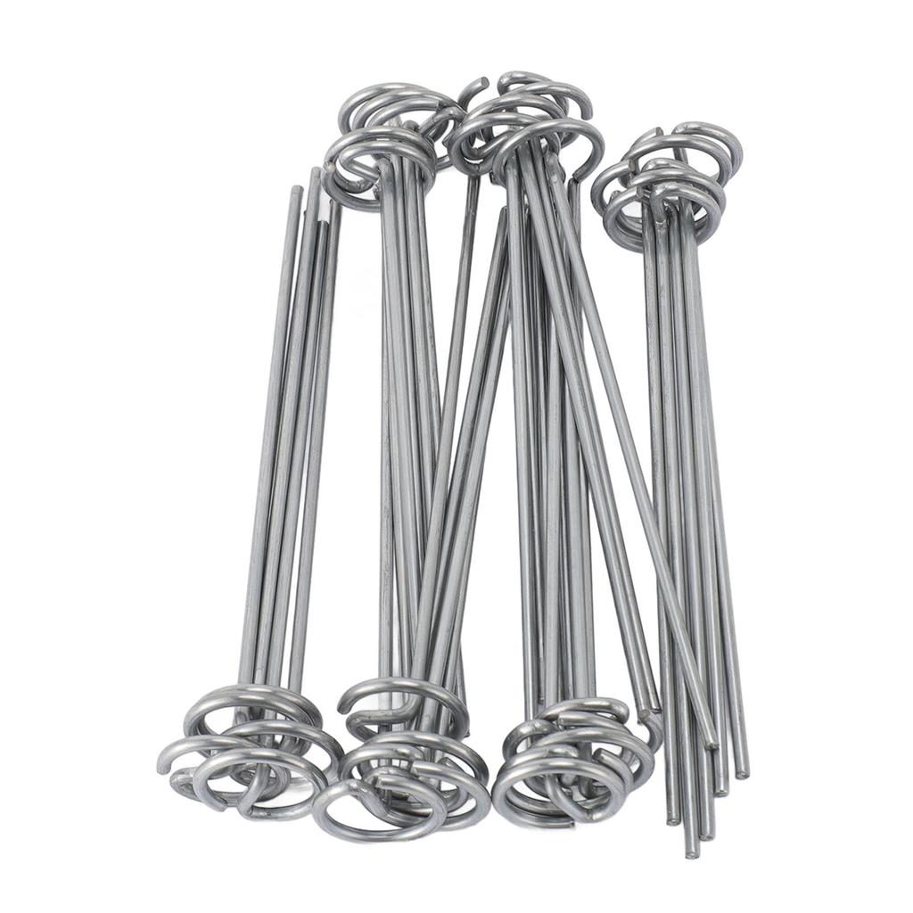 30pcs Circle Top Landscape Pins Galvanized Steel Landscape Fabric Stakes G Shape Landscape Pins for