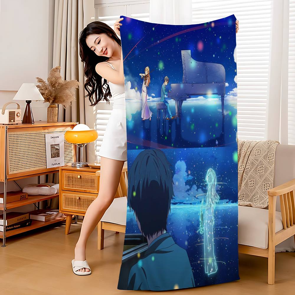 Anime Your Lie in April Microfiber Printed Beach Towel Mountain Climbing Yoga Beach Swimming Running Absorbent Soft Towel