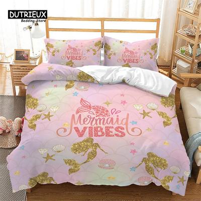Cartoon Bettbezug Meerjungfrau Bettdeckenbezug Mikrofaser Einhorn Tier Bettwäsche Set King Für Kinder Mädchen Teenager Kawaii Schlafzimmer Deko
