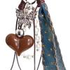Portachiavi Corda Intrecciata Denim Ciondolo a Forma di Cuore per Borsa Fascino Accessori Moda per Zaino, Borsa a Mano, Portamonete Decorazioni Regali