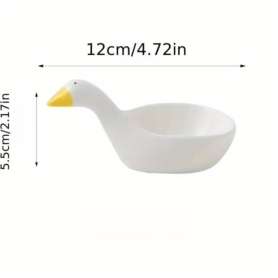 1pc Ceramic Sauce Plate Swan Shaped Seasoning Plate Kitchen Canteen Flavor Chili Mustard Salad Plate Hot Pot Dipping Plate