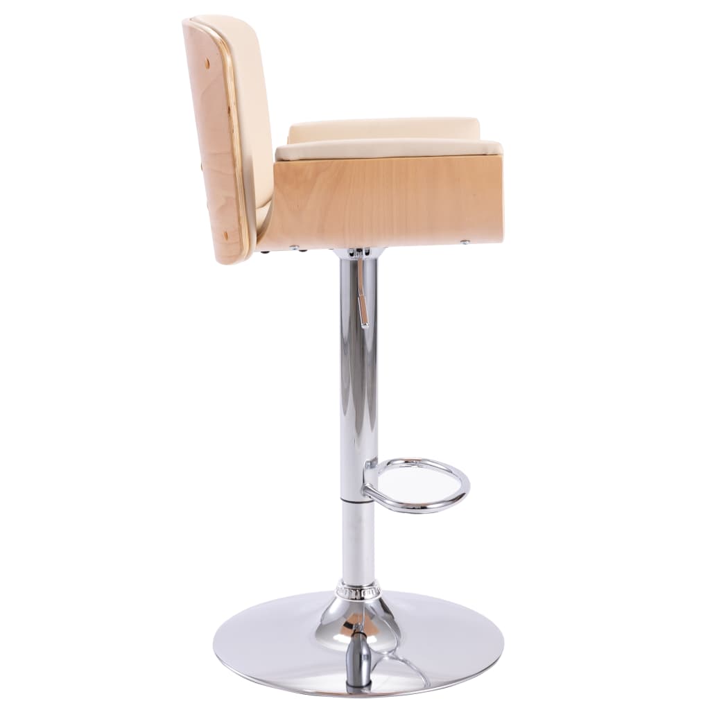 Cream Faux Leather Bar Stool