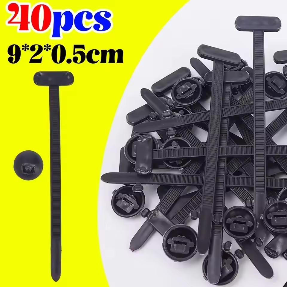 Nylon Universal Cable Tie Buckle-Heavy Duty Zip Tie Holder with Pin & Button Design Plastic Cable Tie Tool Fasteners Car Body