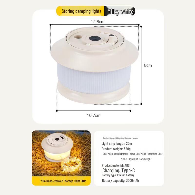 Rollable LED Warm Ambient Rope Light for Camping & Festivals