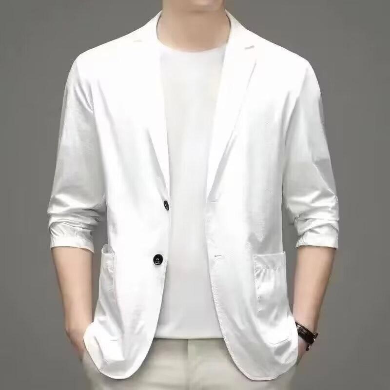 Men's Ultra-Thin Ice Silk Sun Protection Jacket - Lightweight Spring/Fall Casual Blazer