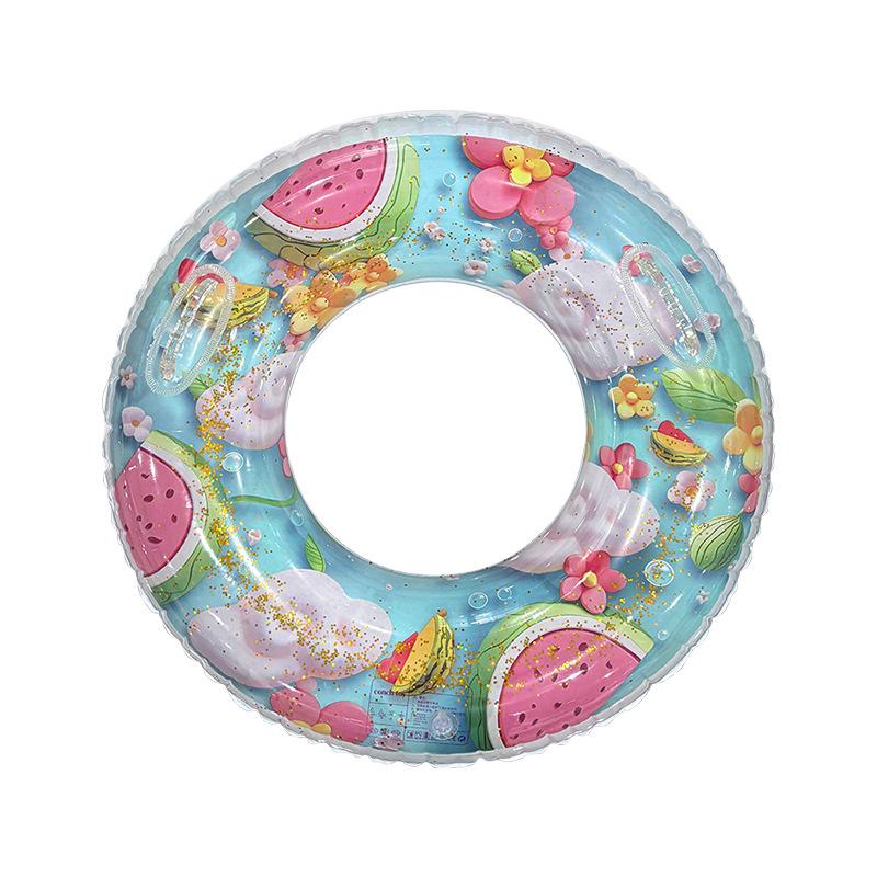 Starry Sky Sequin Mermaid Swim Ring: Thickened Inflatable Children's Float