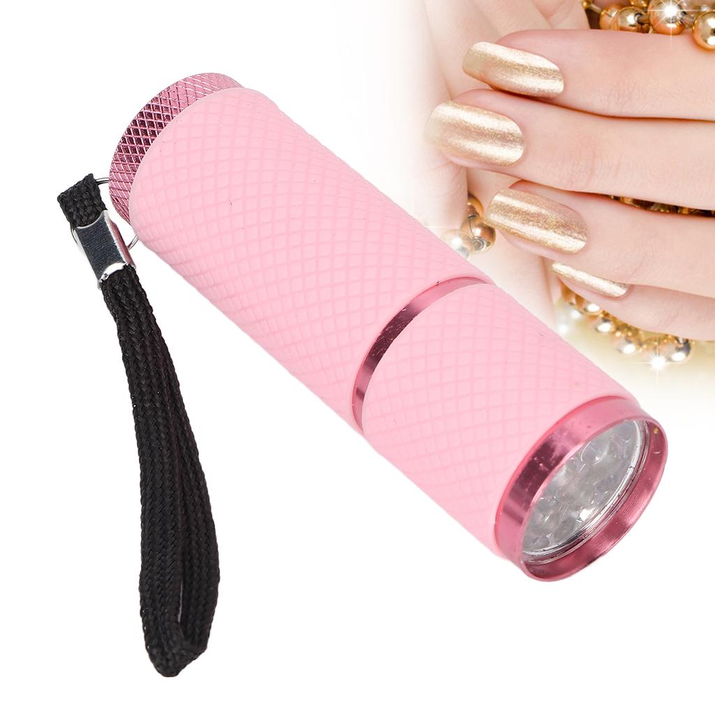 Flashlight Shaped Nail Lamp Home Salon Portable LED Nail Dryer Nail Art Tool for Rhinestones FixationPink