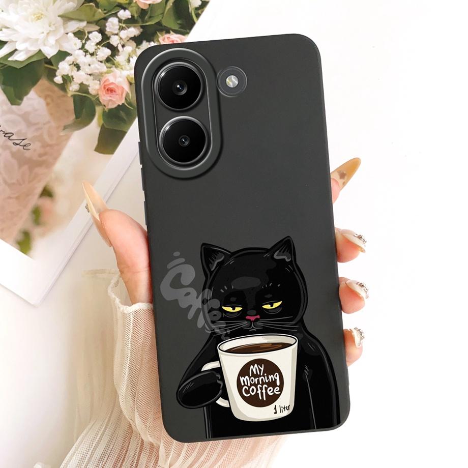 Süße Cartoon Schwarze Katze Drache Weiche Silikonhülle Für Xiaomi Poco X8 Pro Max Redmi Turbo 5 Max Handyhülle Stoßfeste Abdeckung Coque