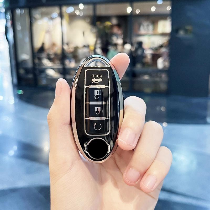 3/4/5 Buttons Silver Edge For Nissan Tiida Pathfinder Note Qashqai X-Trail T31 T32 Juke J10 J11 Kicks Car Key Cover Case Shell